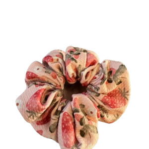 Watercolor Strawberry Scrunchie