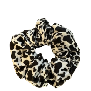 Black Cowhide Scrunchie