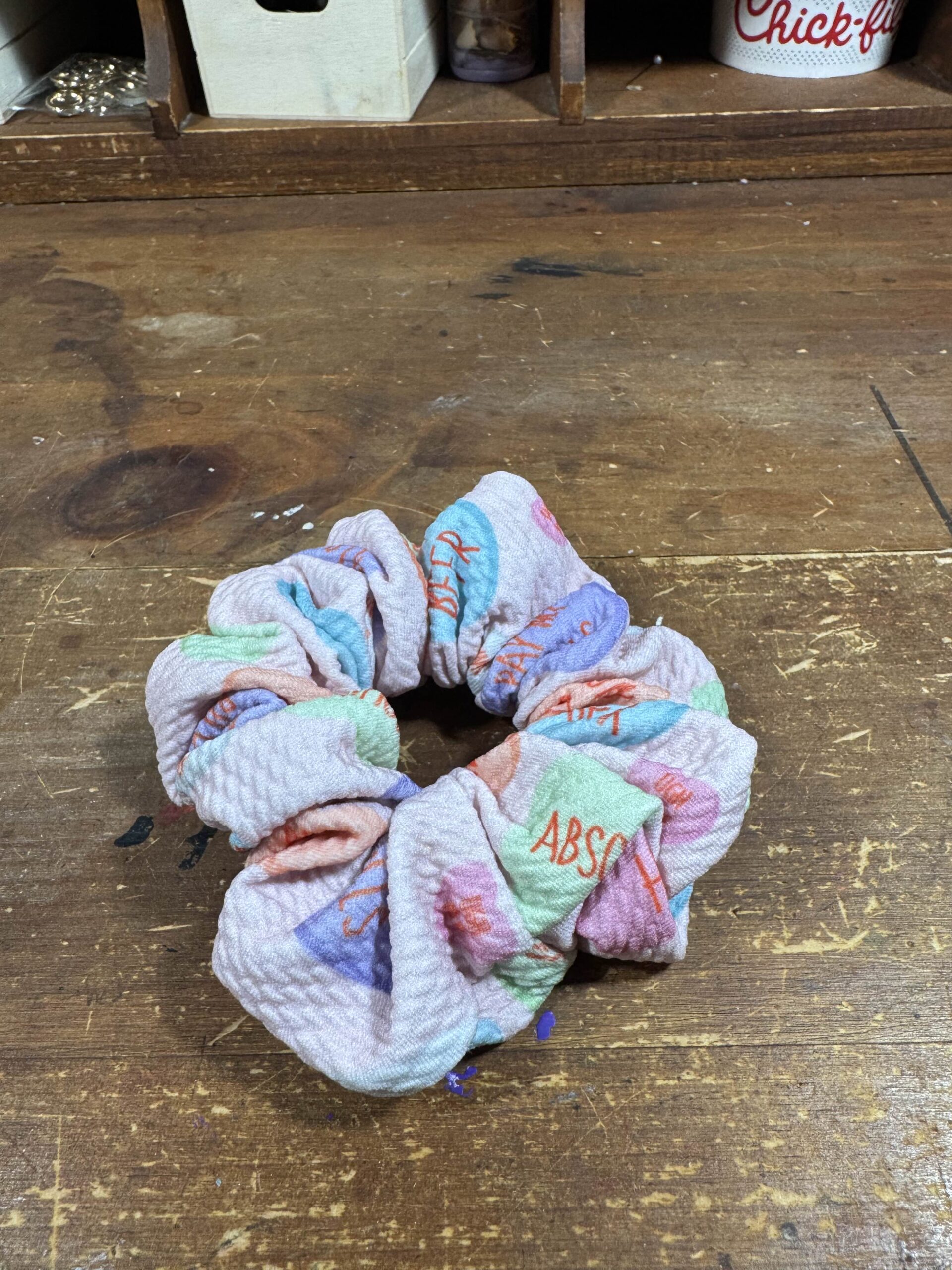 Funny Conversation Hearts Scrunchie - Image 2