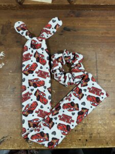 Lightning McQueen Valentines Day Scrunchie