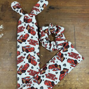 Lightning McQueen Valentines Day Scrunchie