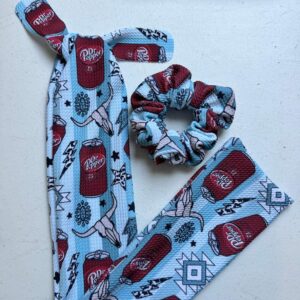 Teal Boho Dr Pepper Scrunchie